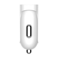 LDNIO avtomobilski polnilec ldnio dl-c17, 1x usb, 12w + usb-c kabel (bel)