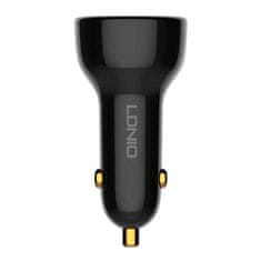 LDNIO avtomobilski polnilec ldnio c101, usb + usb-c, 100 W + kabel usb za lightning (črn)