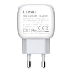 LDNIO A2313C USB, USB-C 20W omrežni polnilnik + kabel USB z Lightning