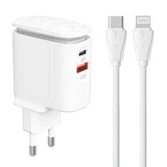 LDNIO A2423C Omrežni polnilnik USB, USB-C + kabel USB-C - Lightning