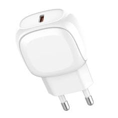 LDNIO A1206C omrežni polnilnik, USB-C, 27 W + kabel USB-C za Lightning (bela)