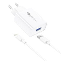 Foneng eu13 omrežni polnilec + kabel USB za lightning, 3a (bela)
