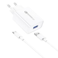 Foneng EU13 omrežni polnilnik + kabel USB z USB-C, 3A (bela)