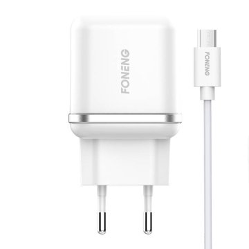 Foneng omrežni polnilnik eu20 + dvojni kabel usb do micro usb