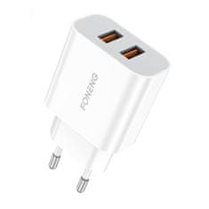 Foneng EU45 omrežni polnilnik, 2x USB + Micro USB kabel