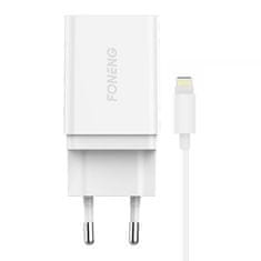 Foneng omrežni polnilnik k300, 1xusb + lightning usb kabel