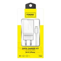 Foneng omrežni polnilnik k300, 1xusb + lightning usb kabel