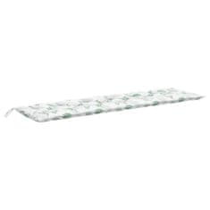 Vidaxl Blazina za vrtno klop 2 kosa vzorec listov 200x50x7 cm blago
