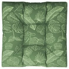 Vidaxl Blazina za kavč iz palet vzorec listja 80x80x12 cm blago