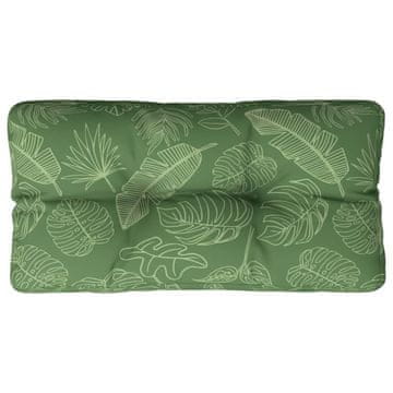 Vidaxl Blazina za palete vzorec listja 80x40x12 cm blago
