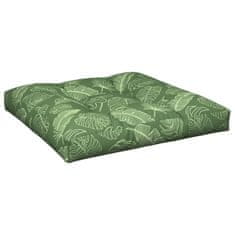 Vidaxl Blazina za palete vzorec listja 70x70x12 cm blago