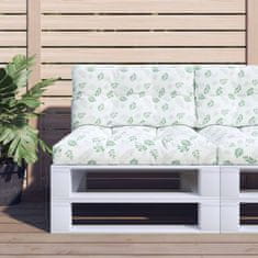 Vidaxl Blazina za palete vzorec listja 80x40x12 cm blago