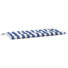 Vidaxl Blazine za vrtno klop 2 kosa modro bele črte 120x50x7 cm blago
