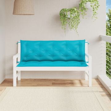 Vidaxl vidaXL Blazine za vrtno klop, 2 kosa, turkizne, 150x50x7 cm