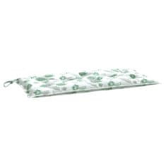 Vidaxl Blazina za vrtno klop 2 kosa vzorec listov 100x50x7 cm blago
