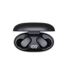 SAVIO Brezžične bluetooth 5.3 slušalke IPX4 s polnilno postajo in LCD zaslonom črne