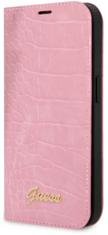 Guess GUBKP14SHGCRHP ovitek za iPhone 14 6.1, preklopni, roza, z vzorcem kače
