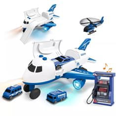 Ocean toys Policijsko letalo z efektom meglice + avtomobilčki in dodatki