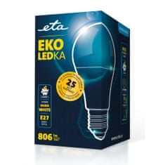 ETA LED žarnica E27, 8,5 W, toplo bela, 2700 K, 806 lm, 5 kos