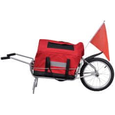 Vidaxl Kolesarska prikolica z enim kolesom in torbo za shranjevanje