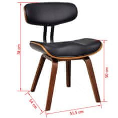 Vidaxl Jedilni stoli 4 kosi ukrivljen les in umetno usnje