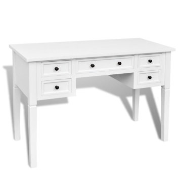 Vidaxl Pisalna miza iz lesa 109,5x45x77,5 cm