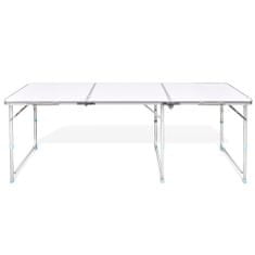 Vidaxl Zložljiva aluminijasta miza za kamp. z nastavljivo višino 180 x 60 cm