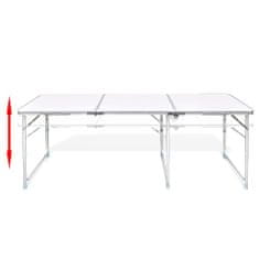 Vidaxl Zložljiva aluminijasta miza za kamp. z nastavljivo višino 180 x 60 cm