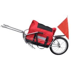 Vidaxl Kolesarska prikolica z enim kolesom in torbo za shranjevanje