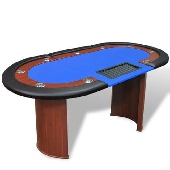 Vidaxl Poker miza za 10 oseb z delivcem in držalom za žetone