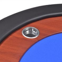 Vidaxl Poker miza za 10 oseb z delivcem in držalom za žetone modra