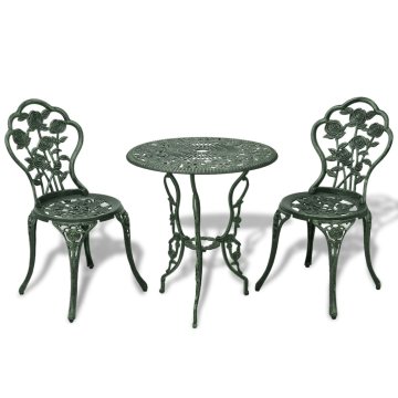 Vidaxl Bistro garnitura 3-delna liti aluminij