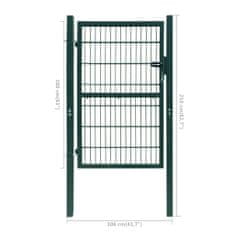 Vidaxl 2D ograjna vrata (enojna) zelena 106x210 cm
