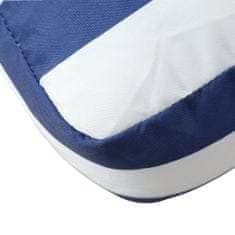 Greatstore Blazina za palete modre in bele črte 58x58x10 cm oxford blago