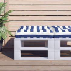 Vidaxl Blazina za palete modre in bele črte 58x58x10 cm oxford blago