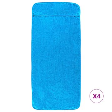 Vidaxl Brisače za plažo 4 kosi turkizne 60x135 cm tkanina 400 GSM