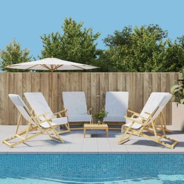 Vidaxl vidaXL Brisače za na plažo, 6 kosov, bele, 60 x 135 cm, blago, 400 g/m²