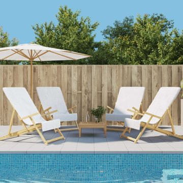 Vidaxl vidaXL Brisače za na plažo, 4 kosi, bele, 60 x 135 cm, blago, 400 g/m²