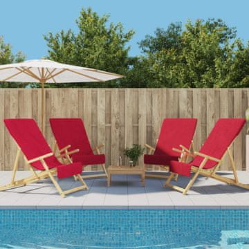 Vidaxl vidaXL Brisače za na plažo, 4 kosi, bordo, 60 x 135 cm, blago, 400 g/m²