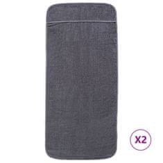 Vidaxl Brisače za plažo 2 kosa antracitne 75x200 cm tkanina 400 GSM
