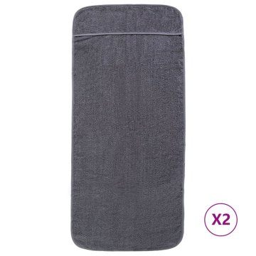 Vidaxl Brisače za plažo 2 kosa antracitne 75x200 cm tkanina 400 GSM