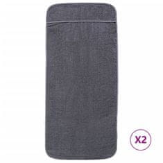 Vidaxl Brisače za plažo 2 kosa antracitne 60x135 cm tkanina 400 GSM