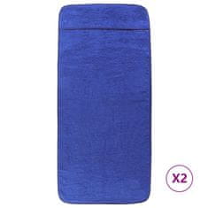 Vidaxl Brisače za plažo 2 kosa kralj. modre 75x200 cm tkanina 400 GSM
