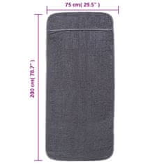 Vidaxl Brisače za plažo 2 kosa antracitne 75x200 cm tkanina 400 GSM