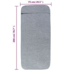 Vidaxl Brisače za plažo 2 kosa sive 75x200 cm tkanina 400 GSM