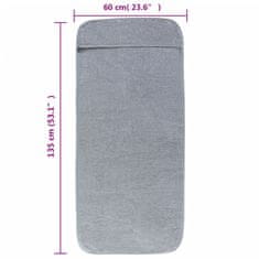 Vidaxl Brisače za plažo 2 kosa sive 60x135 cm tkanina 400 GSM