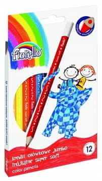 FIORELLO Trikotni svinčniki 12 barv Super Soft Jumbo