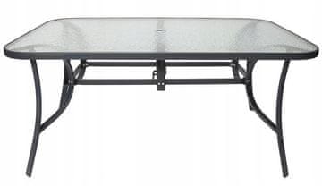 shumee Vrtna miza iz stekla in kovine črne barve 150x90 cm