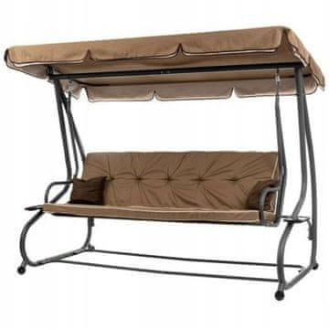 shumee Megi rjava vrtna gugalnica s streho za 3 osebe