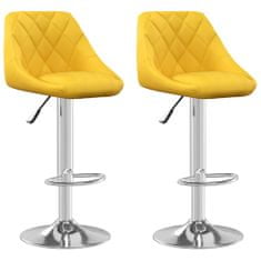Vidaxl Barski stolček 2 kosa gorčično rumen žamet